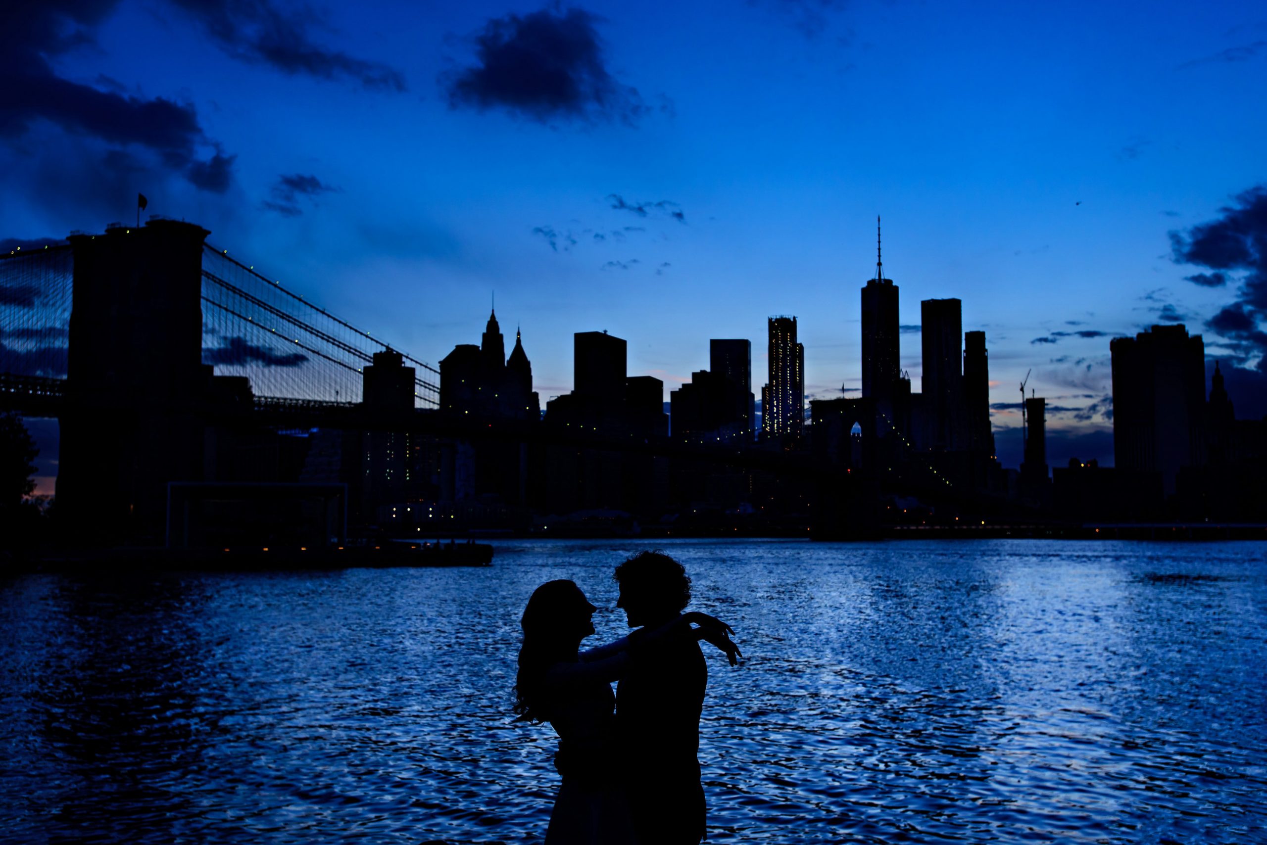 photo of couple in engagement session in new york city