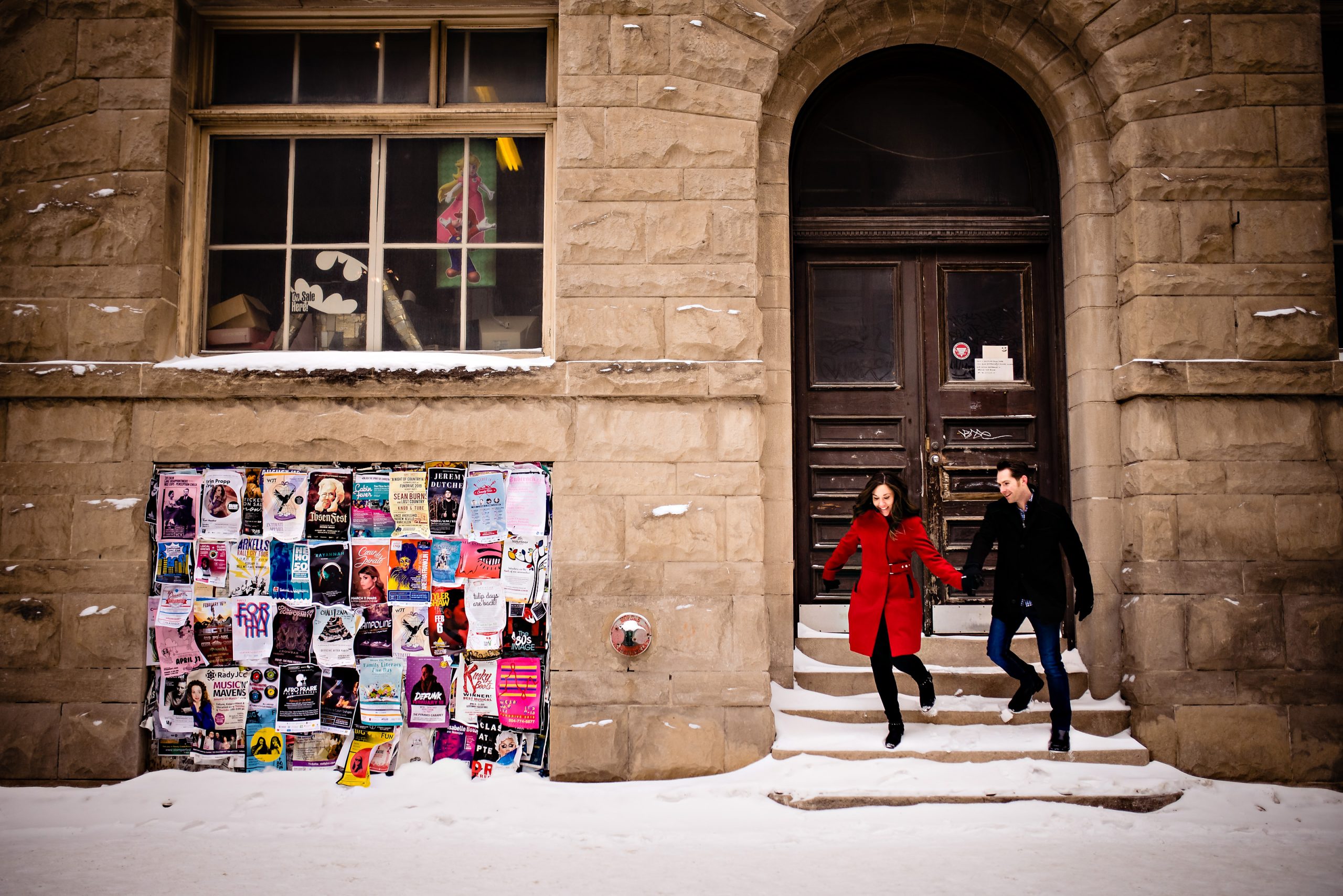 Downtown Winnipeg Winter Engagement with Courtney & Mike