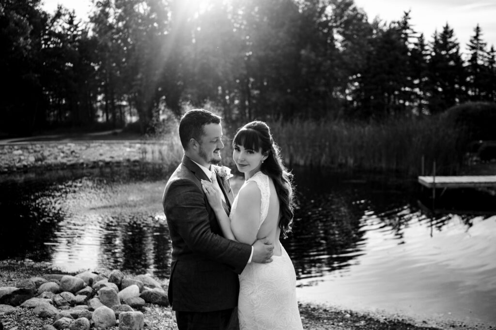 bride and groom wedding day portrait