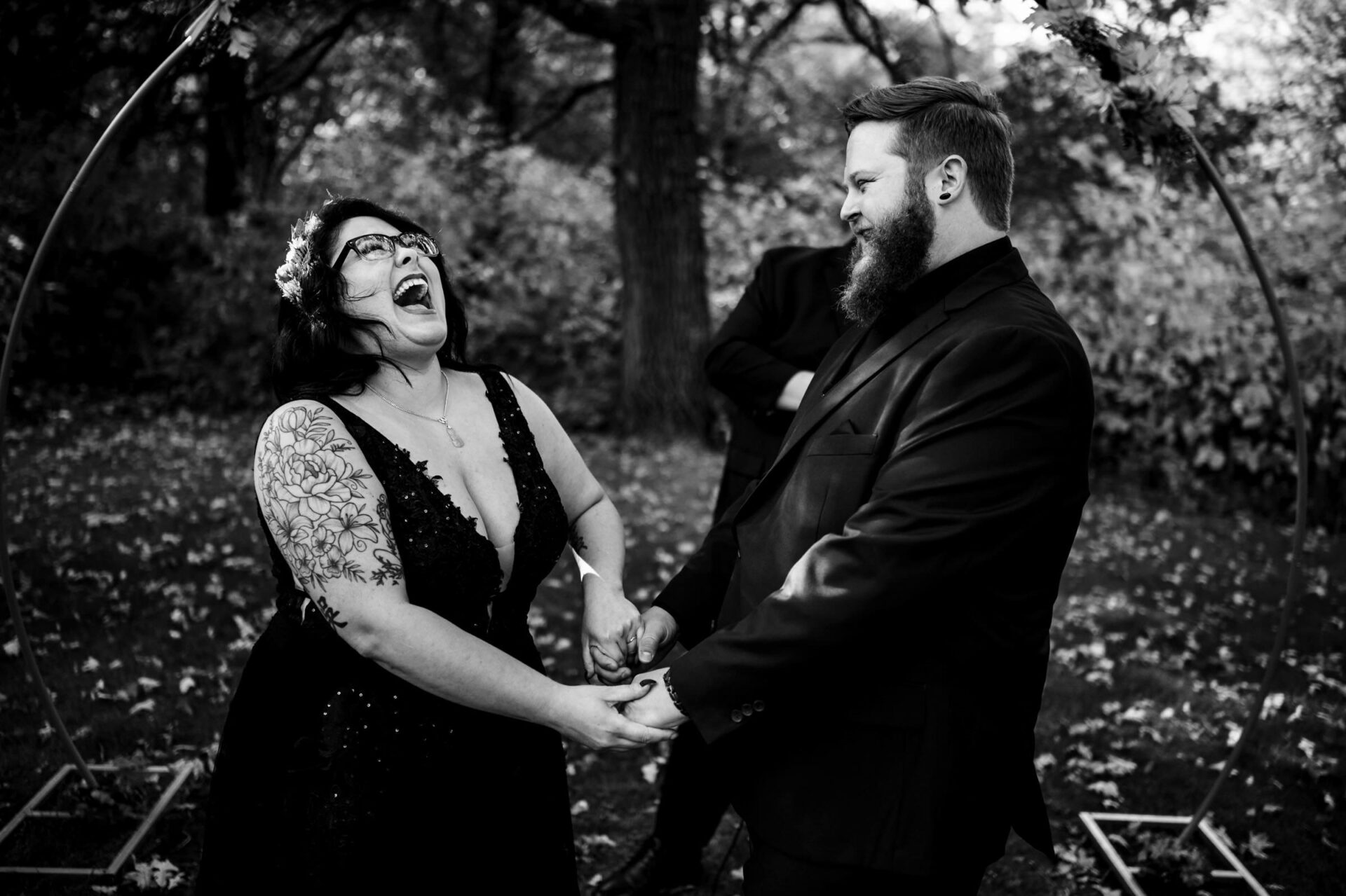 Best Winnipeg wedding photos capture couples in joyful moments, holding hands during ceremonies.